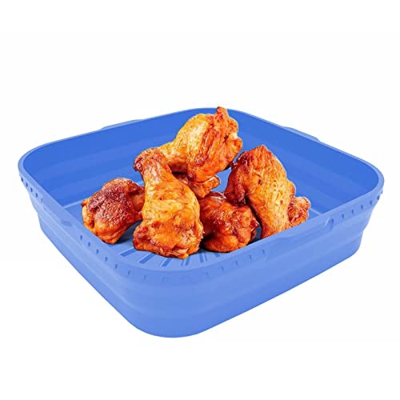 Cesta de silicona para freidora de aire | Revestimientos plegables para freidora de aire de 8 pulgadas, rectángulo cuadrado,Reemplazo de revestimiento