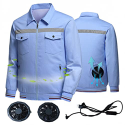 AJEYPMZ Ropa de Ventilador de refrigeración Reflectante Nocturna con Ventiladores duales, Ropa de Aire Acondicionado para Trabajo al Aire Libre para P precio