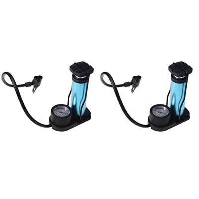 Veemoon 2 Uds Bomba Inflador de Alta Presión Portátil con Juguete Presión Scooter Precisión MTB Suelo Activado Pedal Mini Barómetro Bola Alta Motocicl
