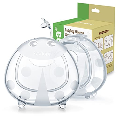 haakaa Recolectoras de Leche Materna Copas - 75ml*2pcs -Protectoras de Pezones, Silicona sin BPA, Cómodo de llevar, Suave Flexible y Reutilizable