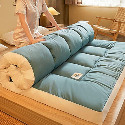 Espesar Tatami Mat Colchoneta Para Dormir Colchón Enrollable Plegable, Colchoneta Para Dormir Portátil Suave Colchoneta Enrollable Doble Colchón Indiv