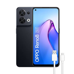 OPPO Reno8 5G - Teléfono Móvil Libre, 8GB+256GB, Cámara 50+8+2+32 MP, Smartphone Android, Batería 4500mAh, Carga Rápida 80W, Dual Nano SIM - Negro en oferta