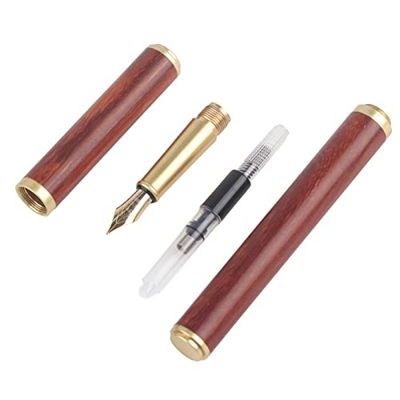 mumisuto Pluma estilográfica Punta Fina de sándalo para Escribir Punta de iridio de 0,5 mm Caligrafía Practicar Oficina Escuela Regalo de Negocios