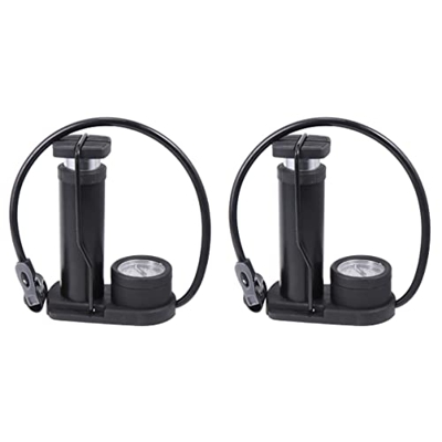 Veemoon 2 Uds Barómetro para Motocicleta Activada Bomba de Calibre de Aleación Precisión Alta Presión Pedal Alto con Bola MTB Scooter de Aluminio Port