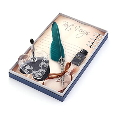 HOUKAI Clásico Vintage Pluma Pluma Multicolor Metal Fuente de Pluma Suministros de Oficina para Enviar 5 nibs Conjunto de Caja (Color : F)