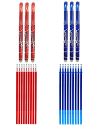 RHardware 6 bolígrafos de tinta azul,roja,borrable de 0,7mm y 18 recambio de gel de bolígrafos precio
