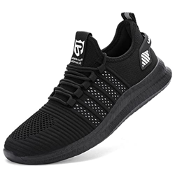 LARNMERN PLUS Zapatillas de Deporte Hombres Ligero Transpirable Antishock Sneakers Deportivas Zapatos para Correr Gimnasio (Blanco Negro,39 EU) características