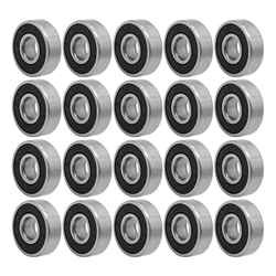 Genggeng 20 Piezas 608 2RS rodamientos de Rueda de monopatín en línea rodamiento de Rueda de patín rodamiento de Rueda de monopatín Sellado ABEC-9 (Co precio