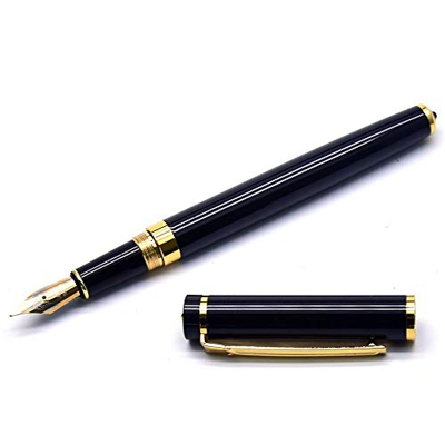 YGJD Pluma Estilográfica Oficina de Negocios Firma de Negocios Fuente de Pluma Moda Clásica (Color : Black, Size : 13.8X1.3cm)