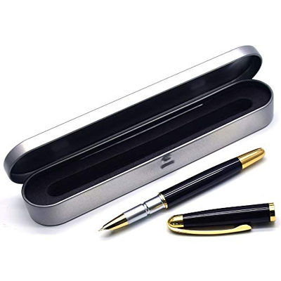 YGJD Pluma Estilográfica Mens Pen Business Gift Pen Office Office 0.38 mm Moda Clásica (Color : Black, Size : 13.6x1.1cm)