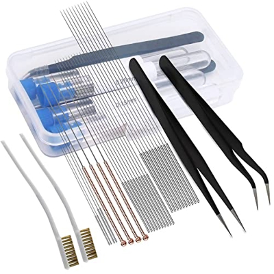 Aicharynic Kit de Limpieza de Boquilla de Impresora 3D, 33 PCS Kit de Herramientas de Impresora 3D Incluye 28 Agujas de Limpieza de Boquillas, 2 Pieza