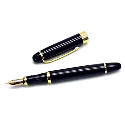 YGJD Pluma Estilográfica Instalación giratoria de Regalos de Oficina de Pen a la Pluma de Negocios 0.5 mm Moda Clásica (Color : Black, Size : 14.1x1.1