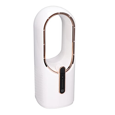 Mini Ventilador Sin Aspas, Ventilador de Carga USB Portátil de 11.8", Enfriamiento Ultra Silencioso de 3 Velocidades con Botón Táctil Inteligente para