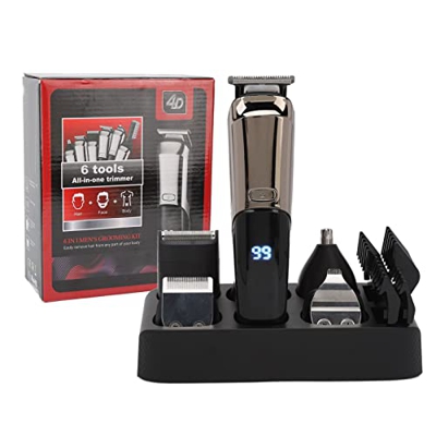Cortadora de Cabello Eléctrica con Peines Guía, Recortadora Multigroomer, Pantalla LED Lavable, Recortadora de Barba, Afeitadora, Detalles Y Aseo para