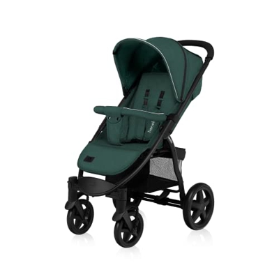 LIONELO Annet Silla de Pase Para niños hasta 22 kg 0-48M ajuste del respaldo hasta posición horizontal Capucha XXL Plegable fácil con ventana Mosquite