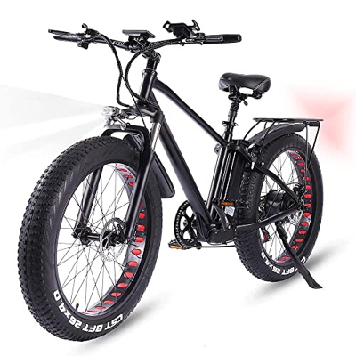 26'' Bicicleta Electrica Montaña para Adultos, 48V 21Ah Mejora Batería Litio, Hydraulic Disc Brake, Motor Sin Escobillas, Taillight, 130km Kilometraje