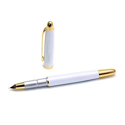 YGJD Pluma Estilográfica Pensas ejecutivas Signature Pen Publicising Business Regalo 0.38 mm Moda Clásica (Color : Blanco, Size : 13.5x1.1cm)