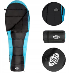Saco de Dormir con un Saco de Compresión Saco de Dormir Impermeable y Ultraligero | Negro-Azul Saco de Dormir al Aire Libre + 3-4 Estaciones | Saco De características