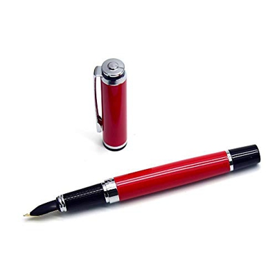 YGJD Pluma Estilográfica Fountain Pen Signature Pen Business Office Pen 0.5 mm Moda Clásica (Color : Rojo, Size : 13.9x1.1cm)