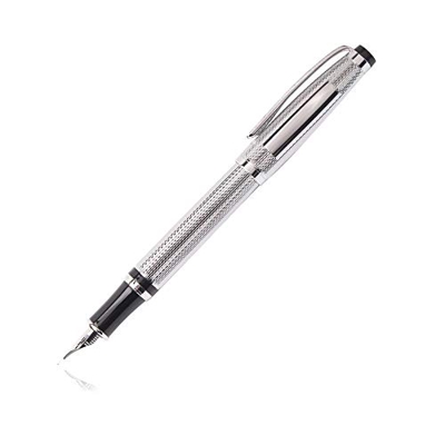YGJD Pluma Estilográfica Metal Business Pen Creative Gift Pen Pen de Escritura Moda Clásica (Color : Silver, Size : 13.8X1.4cm)