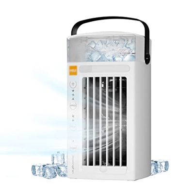 NXYJD Aire acondicionado portátil mini USB Ventilador de escritorio de escritorio ventilador de aire acondicionado pequeño humidificador con luz noctu