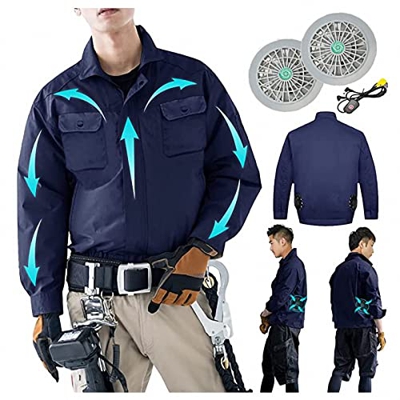 MAOTN Ropa de Ventilador Trabajo de Aire Acondicionado de refrigeración de Verano,Ropa refrigeración para construcción al Aire Libre para Hombres-Banc