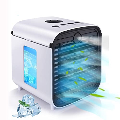 NXYJD Mini aire acondicionado portátil Purificación de aire Ventilador de aire 7 Colores Acondicionamiento de luz 3 Agua de agua Ventilador de enfriam