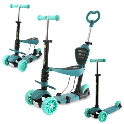 Lorelli – Patinete con asiento Evolutivo 3 en 1 Draxter - Bici de equilibrio y triciclo Infantil – 3 ruedas con iluminación y altura regulable – Trans