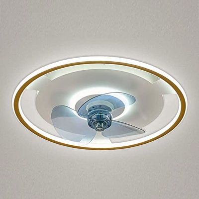 Dormitorio de hierro forjado Ventilador de techo redondo Luz Velocidad del viento ajustable Ventilador de techo con luces Ventilador de oro para contr