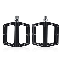 Guangcailun Paquete de 2 pedales planos para bicicleta con piezas de repuesto para pedales de ciclismo con cojinetes sellados, Negro en oferta