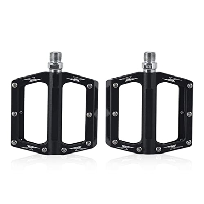 Guangcailun Paquete de 2 pedales planos para bicicleta con piezas de repuesto para pedales de ciclismo con cojinetes sellados, Negro