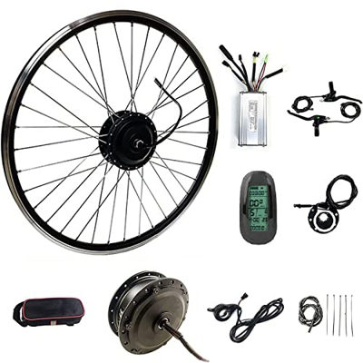 Amick 20"/24"/26"/27,5"/28"/29"/700c E-Bike Kit de conversión Rueda Delantera/Trasera Kit de Bicicleta eléctrica 36V 500W Hub Motor Ebike Kit de conve