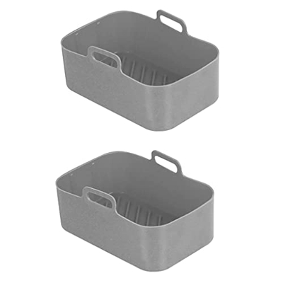 Air Fryer Silicone Basket,Silicone Pot Compatible with Ninjas Dual Air Fryer, Silicone Air Fryer Liners Double Air Fryer Silicone Air Fryer Basket, Ai