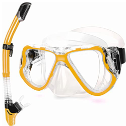 Samnuerly Juego de esnórquel, máscara de esnórquel Superior Seca, antifugas, Equipo de esnórquel antivaho, Gafas de Buceo de Vidrio Templado, Vista pa precio