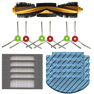 SILVEDA Accesorios para aspiradoras Cepillo principal Cepillo lateral Paño de limpieza HEPA Paño de limpieza para Ecovacs OZMO T8 T8AIVI T9PRO Robot A