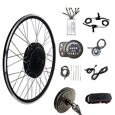 TOOJUN Kit de conversión de Bicicleta eléctrica, 36V 250W 500W Kit de Motor de Cubo de Rueda Delantera con Pantalla LCD7 para Desplazamiento y Viaje C