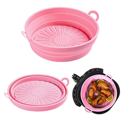 Nueva olla de silicona para freidora de aire, nueva actualización plegable redonda de silicona, cestas de freidora de aire de silicona para freidora d en oferta