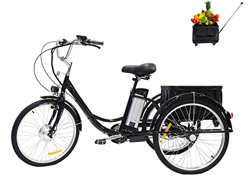 Triciclo eléctrico para Adultos, Bicicleta eléctrica de 3 Ruedas, Triciclo de Crucero de 3 Ruedas con batería de Litio extraíble y Asiento de Biciclet precio