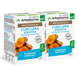 Arkopharma Arkocápsulas Cúrcuma Bio 160 Cápsulas Pack X2, Con Extractos De Pimienta Negra, Flexibilidad Articular, Actividad Antiinflamatoria, Dolores características