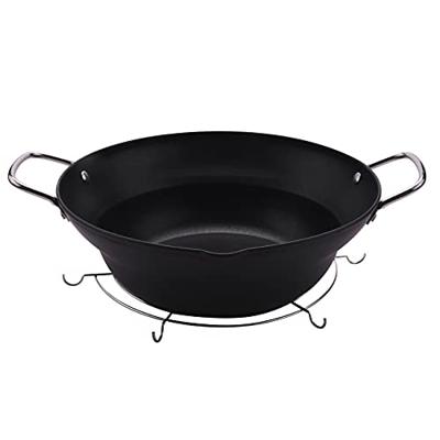 Hundnsney Recipiente Antiadherente FáCil de Verter de 24 Cm Olla Freidora Tempura con Escurridor de Goteo de Aceite Estilo Japones SartéN Profunda