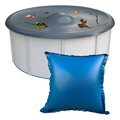 Tebinzi Almohada de Piscina de 4 x 4 pies | Cojín de Aire para Piscinas elevadas,Cojín de Piscina de PVC Ultra Grueso de 0,4 mm, Resistente al frío