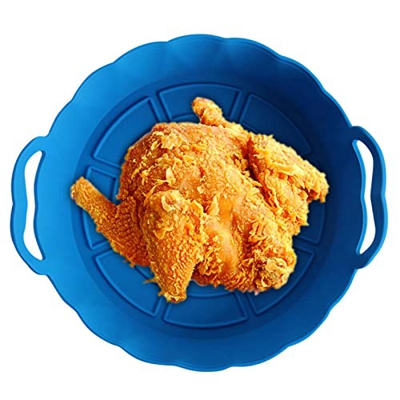 SANTASAN Revestimientos de Silicona para freidoras de Aire | Cesta de freidora de Aire Reutilizable,Sartén para freidora de Aire Segura para Alimentos