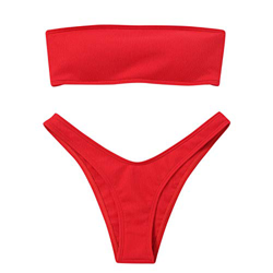 WUXIANG Mujer Dos Piezas Bikini Set Bikini sin Tirantes para Mujer, Estilo Bandana, Juego de Ropa de baño Conjunto de Bikini Bandeau para Mujer Conjun características