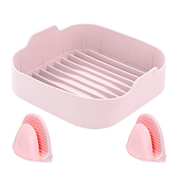 PW TOOLS Revestimientos Cuadrados De Silicona para Freidora De Aire De 8 Pulgadas con Clip De Mano, Revestimientos Reutilizables para Freidora De Aire en oferta