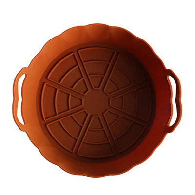 Lefenii Olla de Silicona para freidora de Aire,Cesta de freidora de Aire Reutilizable - Sartén para freidora de Aire Segura para Alimentos, Accesorios