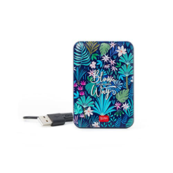 Legami - Cargador portátil, Supercharge, batería Recargable, 6,2 x 9 cm, Tema Flora, diseño Compacto, 4 Indicadores LED, Capacidad de 5000 mAh, Cable  en oferta