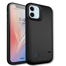HiKiNS Funda de batería para iPhone 12Pro/12 Estuche de carga de respaldo de batería extendido recargable de 5000 mAh, estuche de cargador portátil de características