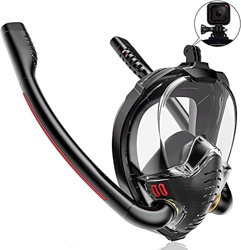 Samnuerly Máscaras de Buceo Máscara de esnórquel de Cara Completa, Equipo de esnórquel, Sistema de respiración Superior seco Conjunto de Tubo Doble co en oferta
