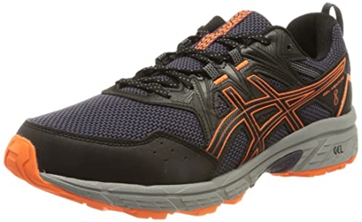 Asics Gel-Venture 8, Trail Running Shoe Hombre, Black/Shocking Orange, 41.5 EU