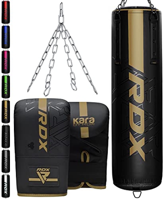 RDX Saco de Boxeo para Adultos 5ft 4ft, 3 Sacos de Boxeo sin Llenar con Kit de Guantes para Muay Thai MMA Artes Marciales Sparring Kickboxing Entrenam